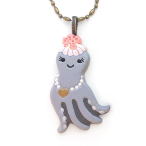 Grey Octopus Necklace