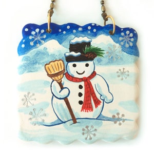 Snowman Ceramic Ornament