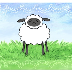 Cranky Sheep Greeting Card