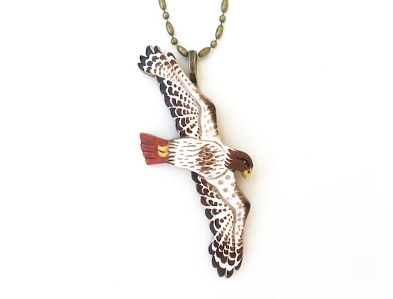 Red tailed Hawk Necklace Etsy