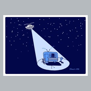 Vintage Trailer Abduction Greeting Card