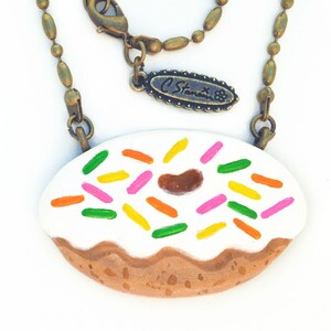 Sprinkle Cake Donut Necklace