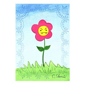 Flower With Fangs Greeting Card