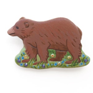 California Bear Pin / Brooch bear jewelry, cute bear, spring jewelry, bear gift,  brown bear
