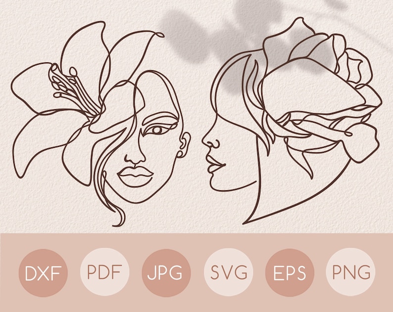 Download Beautiful Rose People Svg Clipart One Line Art Woman Face Flower Svg Drawing Abstract Minimal Female Floral Single Line Art Clipart Clip Art Art Collectibles Thienhop Com