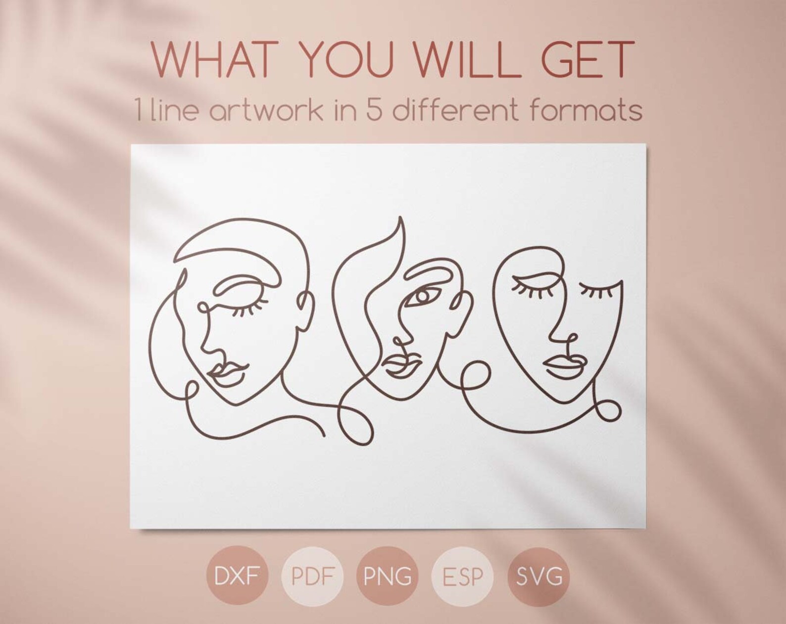 One Line Woman Abstract Face Svg Drawing, Abstract Minimal Beautiful