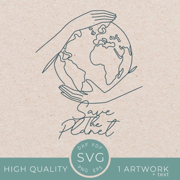 Single line art Earth day svg, save the planet drawing png, recycle, one line eco designs, mother earth