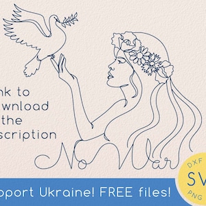TÉLÉCHARGEMENT GRATUIT, Soutenir l'Ukraine, Pigeon paix svg, Arrêter la guerre, Dessin de visage de femme à une ligne, Clipart d'art ukrainien à une seule ligne, Colombe