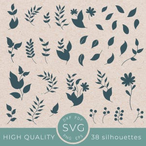 Feuilles florales vertes silhouette svg, svg du jour de la Terre, sauvez la planète png, recyclage, conceptions écologiques, feuille, terre mère, fleur