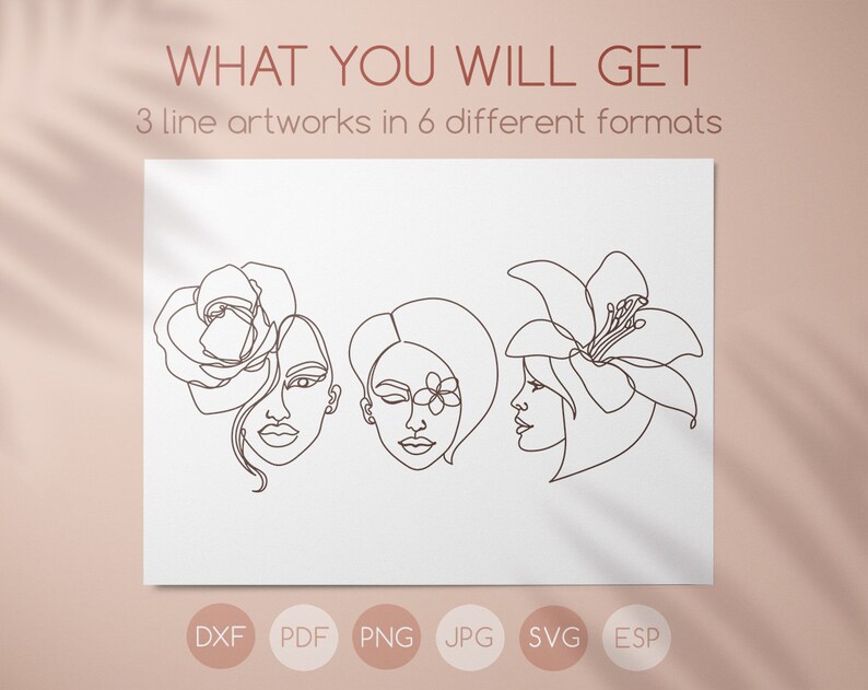 Download Abstract Minimal Female Floral Single Line Art Clipart One Line Art Woman Face Flower Svg Drawing Beautiful Rose Lily People Svg Clipart Clip Art Art Collectibles