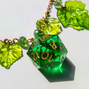 Nature Gift - Handmade Green Dice D20 Jewelry Necklace