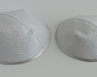 Kippah bianco, Kippot, Kippa, Yarmulke, Yamaka, Copricapo, Iridescenza bianca