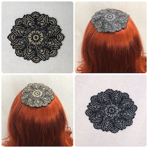 Silver or Gold Kippah, Kippa, Kippot, Yamaka, Yarmulke, Black with Silver or Gold Embroidered