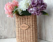 Wicker Storm door basket for flowers Wiker door basket
