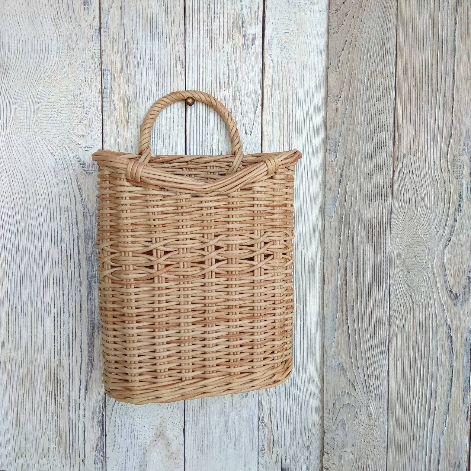 Door basket for flowers Hanging wall Willow door basket Wicker Etsy