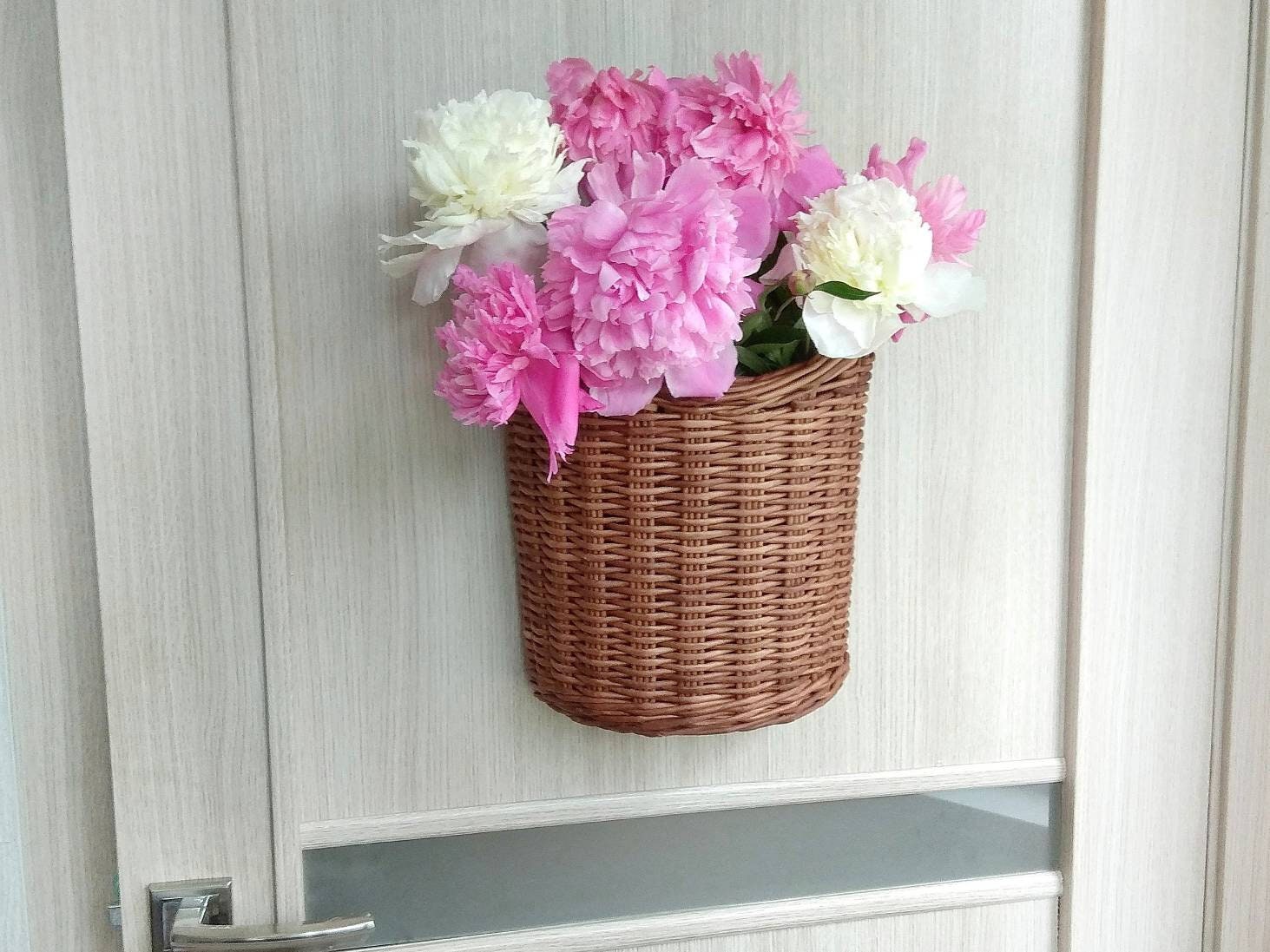 Door basket Outdoor wreath Flower girl basket Wall baskets for Etsy