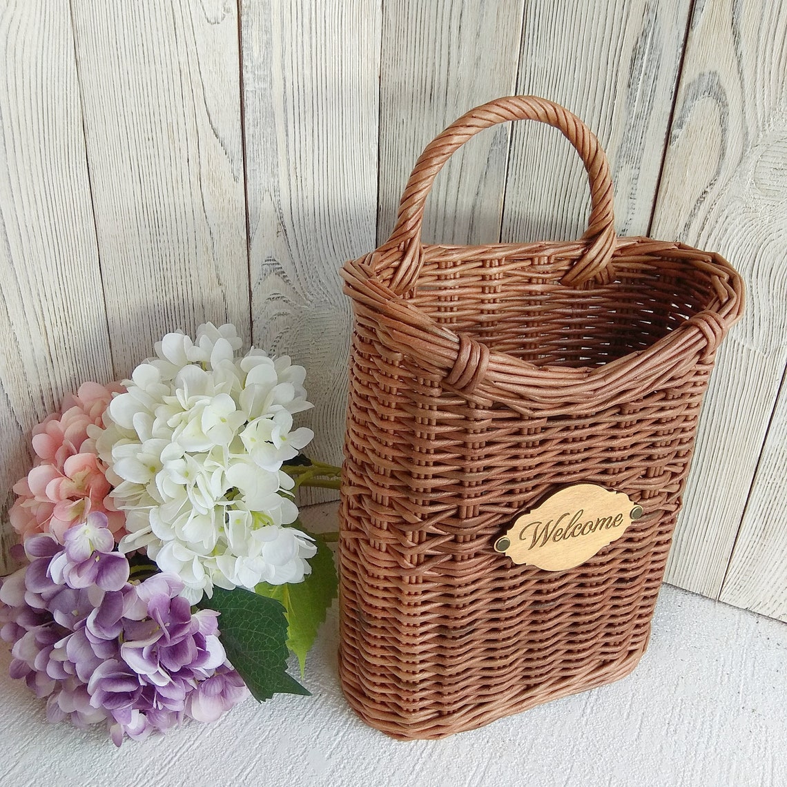 Hanging door basket Flower wall hangings basket design Cottage Etsy