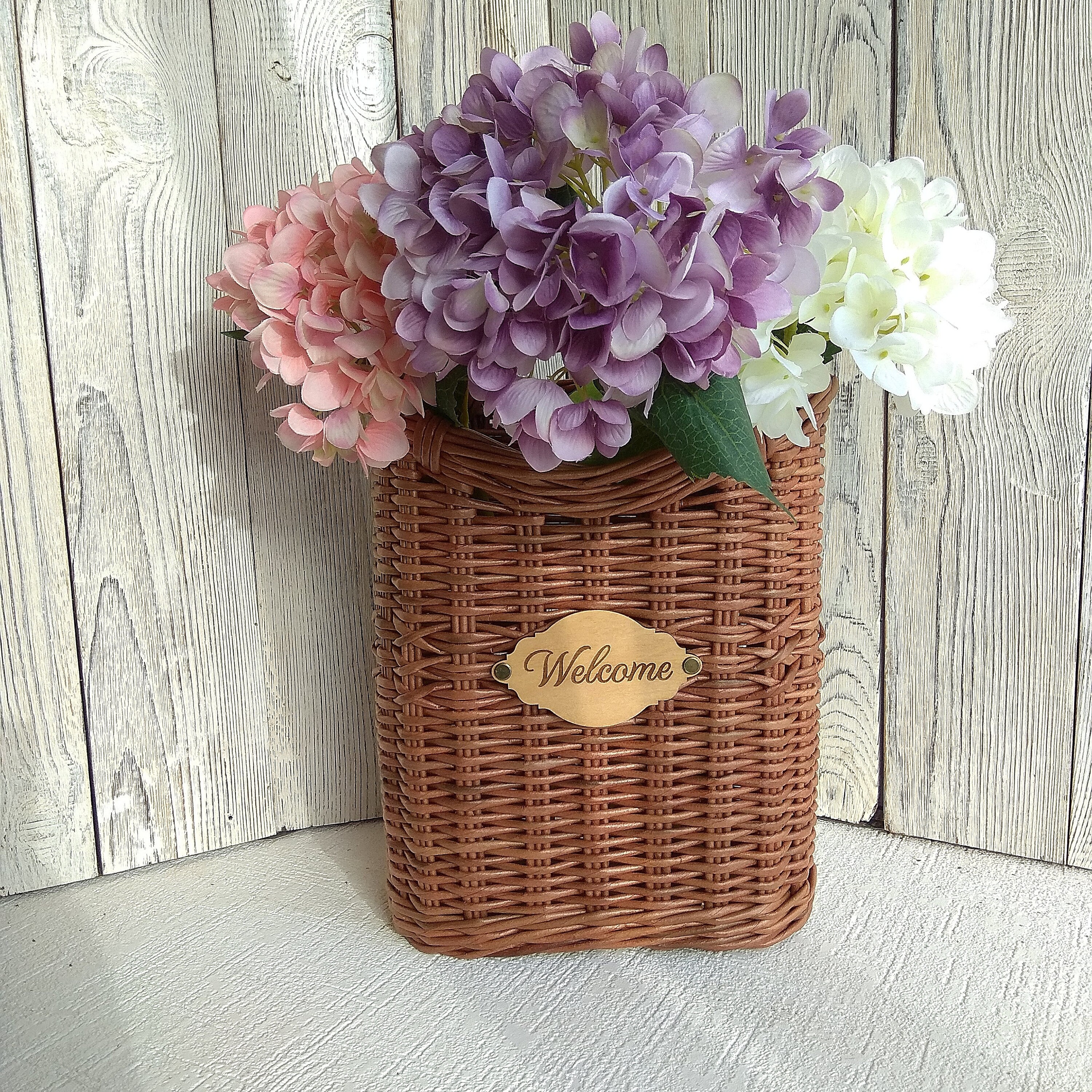 Hanging door basket Flower wall hangings basket design Cottage Etsy