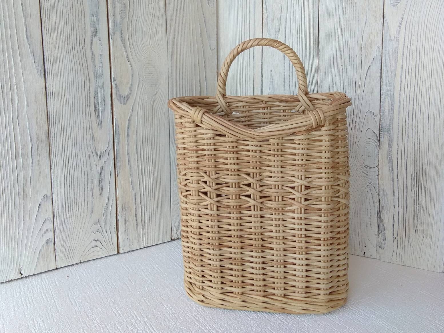 Door basket for flowers Hanging wall Willow door basket Wicker Etsy