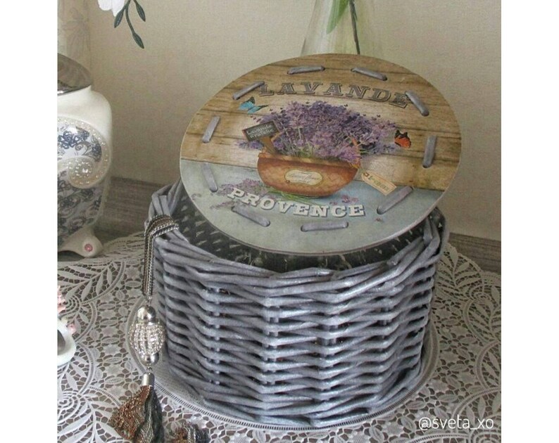 Cesta de almacenamiento redonda Caja de mimbre para cosas | Etsy