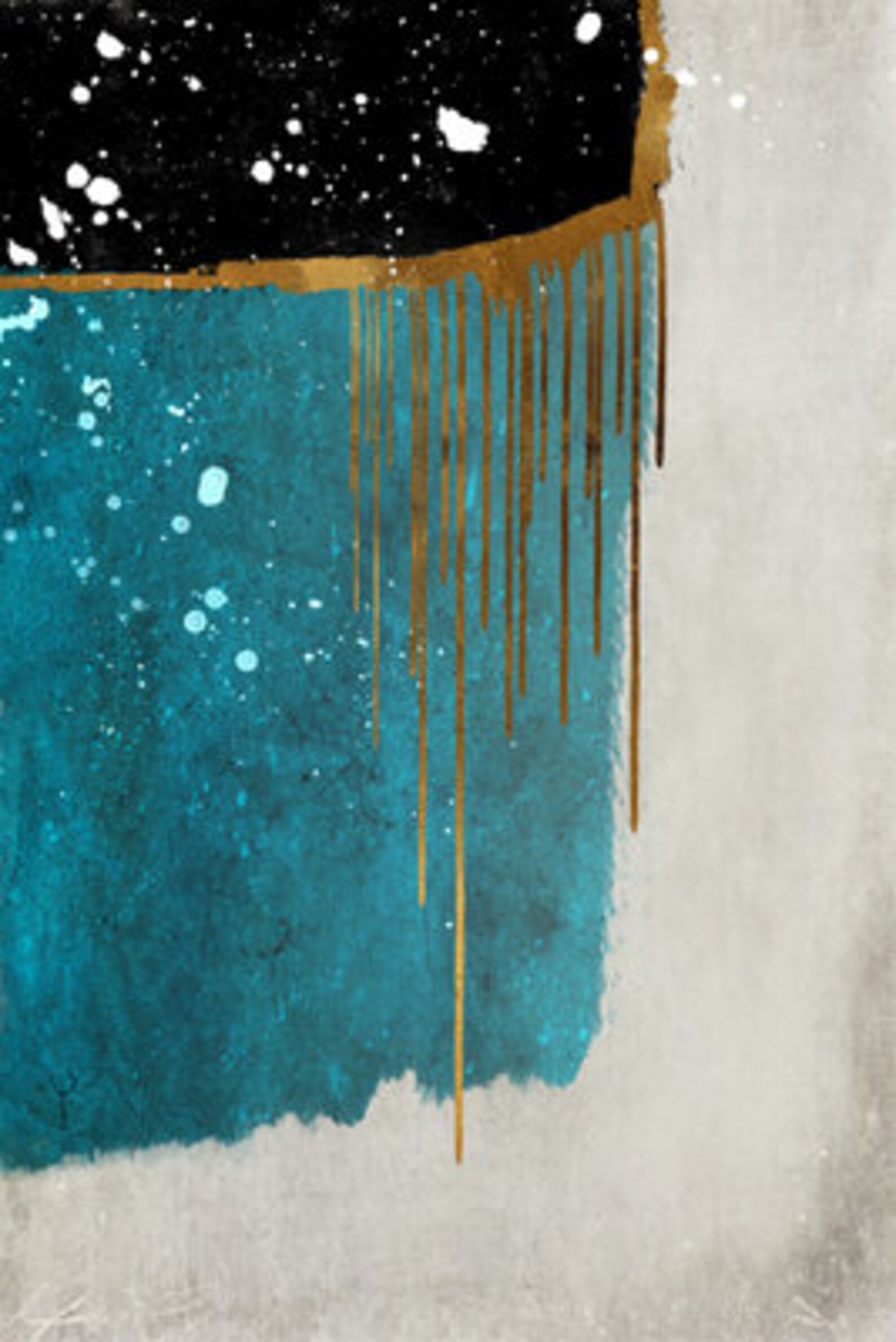 Set of 3 3 Panel Turquoise Gold Art Gold Large Prints Abstract Wall Art