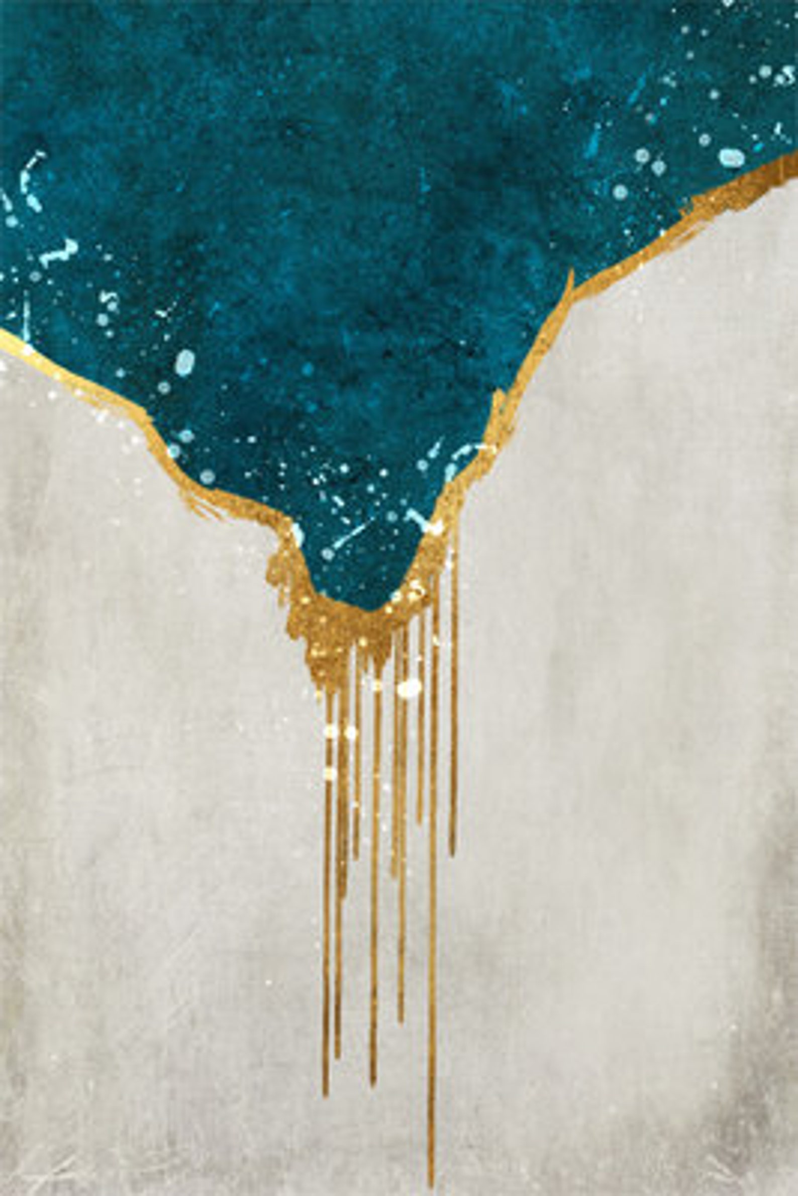 Set of 3 3 Panel Turquoise Gold Art Gold Large Prints Abstract Wall Art