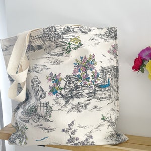 Sac shopper, sac en tissu, sac édition limitée, tote bag, idéal pour la plage, porté épaule, peint main, cousu main, sac en toile.