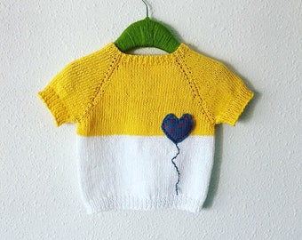 Baby Shirt, Yellow, White, Baby T-Shirt, Yellow, White, Cotton, Unisex, Sueter