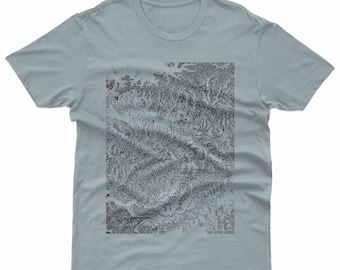 Red River Gorge Topographic tee shirt - Dynotights Topo series; geometric terrain maps showing my favorite climbing and hiking travel spots