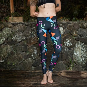 Mallas unisex con diseño de relámpagos de los años 90 para escalada, yoga, fitness, running, ciclismo, baile, ultimate frisbee y pilates