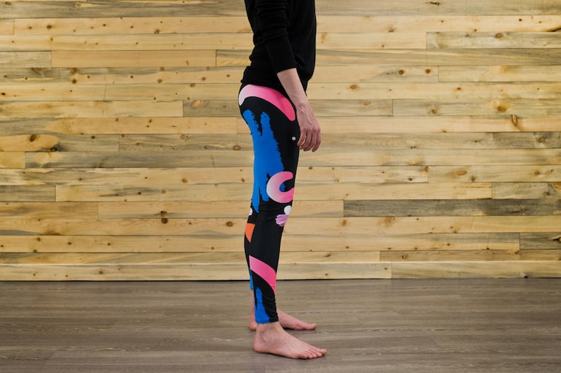 Air brush spray paint design unisex leggings for climbing yoga fitness running dancing ultimate frisbee and pilates imagem 4