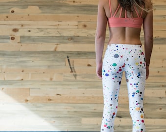 Paint splatter unisex tights for climbing yoga fitness running dancing ultimate frisbee and pilates