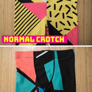 Neon geometric unisex retro tights for climbing yoga fitness running cycling dancing ultimate frisbee and pilates image 7