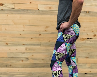 Animal print unisex leggings for climbing yoga fitness running dancing cycling ultimate frisbee and pilates