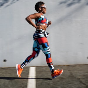 Africa Ndebele design tights for climbing yoga fitness running cycling dancing ultimate frisbee and pilates