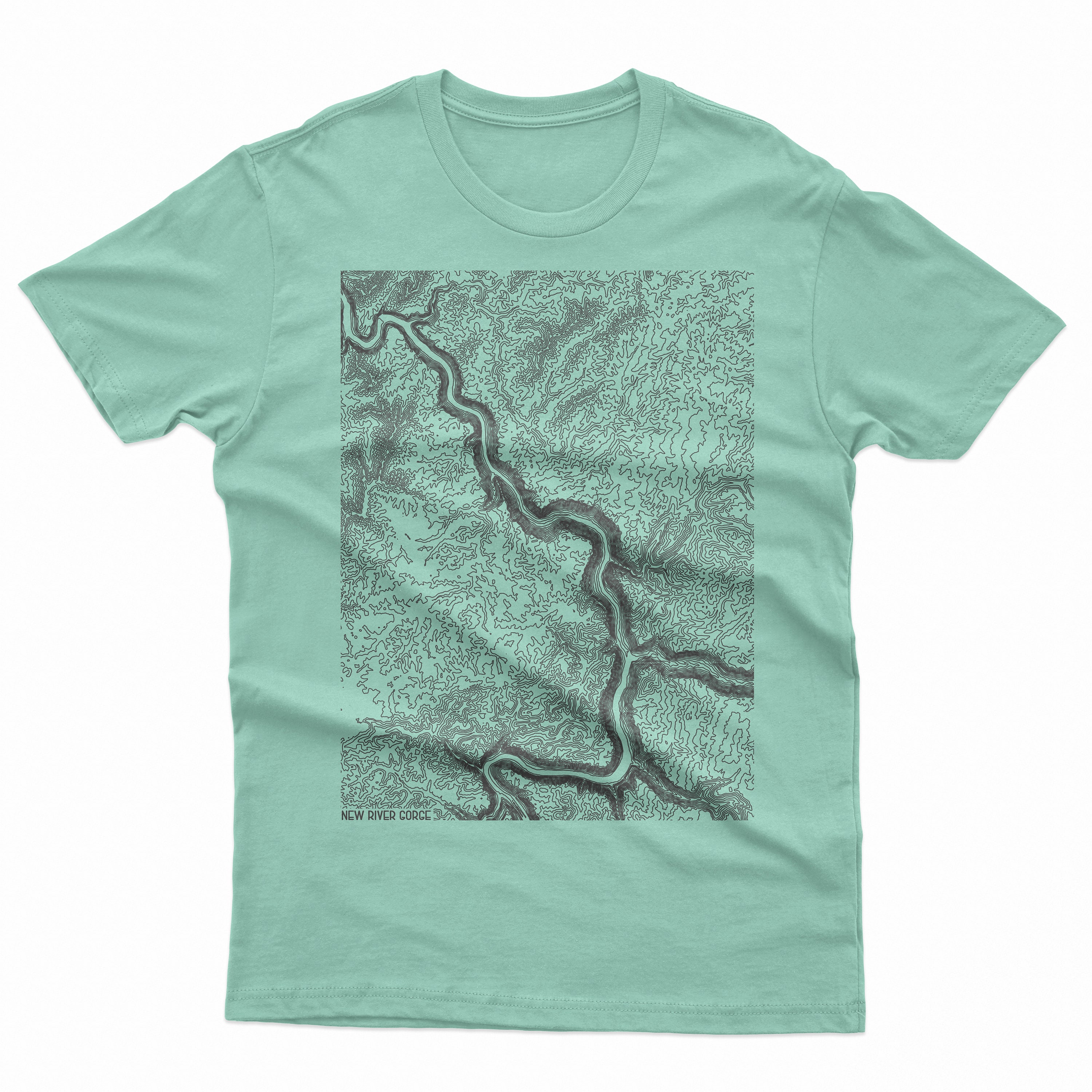 New River Gorge Topographic Tee Shirt Dynotights Topo | Etsy