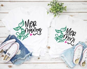 Mermaid Shirt, Mommy and me Shirts, Matching Shirts, Mom and daughter Shirts, Mom and Daughter, Mommy and me Tshirts,  Mommy and me tees