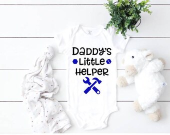 Daddy's little helper boys bodysuit baby gift