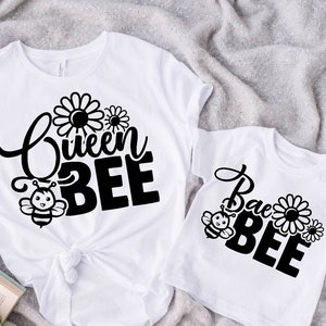 Matching Shirts Mom and Daughter, Queen Bee Shirt, Mommy and Me Shirts, Mom Tshirts, Baby Shower Gift, Mom and Me, Mama Tee