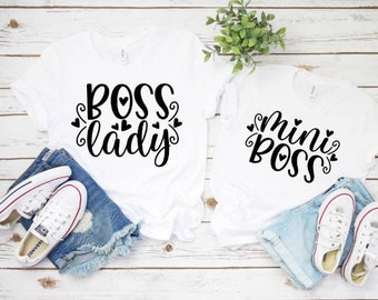 Mommy and me shirts, Matching outfits, Mom and baby shirts, Funny mom and me Shirts, Mother and daughter Tees,Mommy & me,  Mini Boss