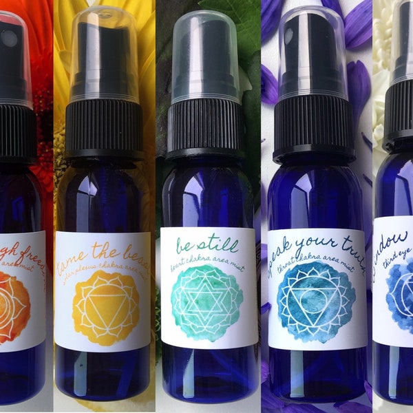 Chakra Mister Set / Mind Body and Spirit / Chakra Balance Oils / Energy Healing Spray