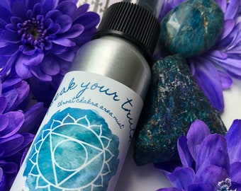 Speak Your Truth Mist / Mind Body and Spirit / Chakra Balance Spray / Throat / Vishuddha/ 5th Chakra / Communication / Energy Healing