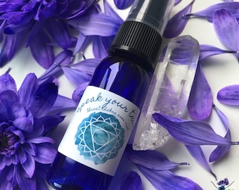 Speak Your Truth Mist / Mind Body and Spirit / Chakra Balance Spray / Throat / Vishuddha/ 5th Chakra / Communication / Energy Healing