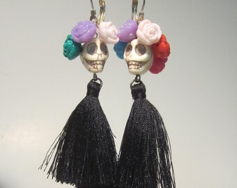 Day of the dead earrings-Aretes de Catrinas Dia de Muertos.