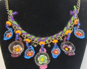 Mexican ceramic mini pot necklace- collar de mini cazuelas mexicanas
