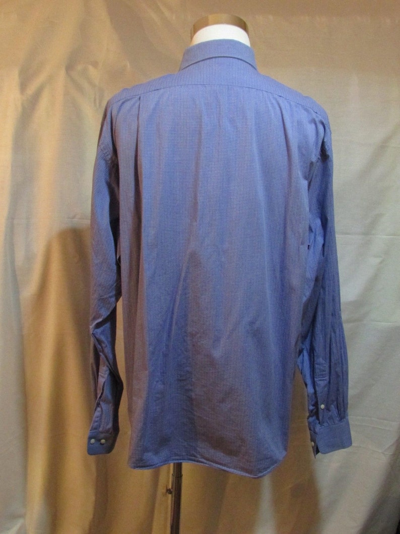 Men/'s Brooks Brothers Dress Shirt Blue White Box Striped Stretch 16 3637