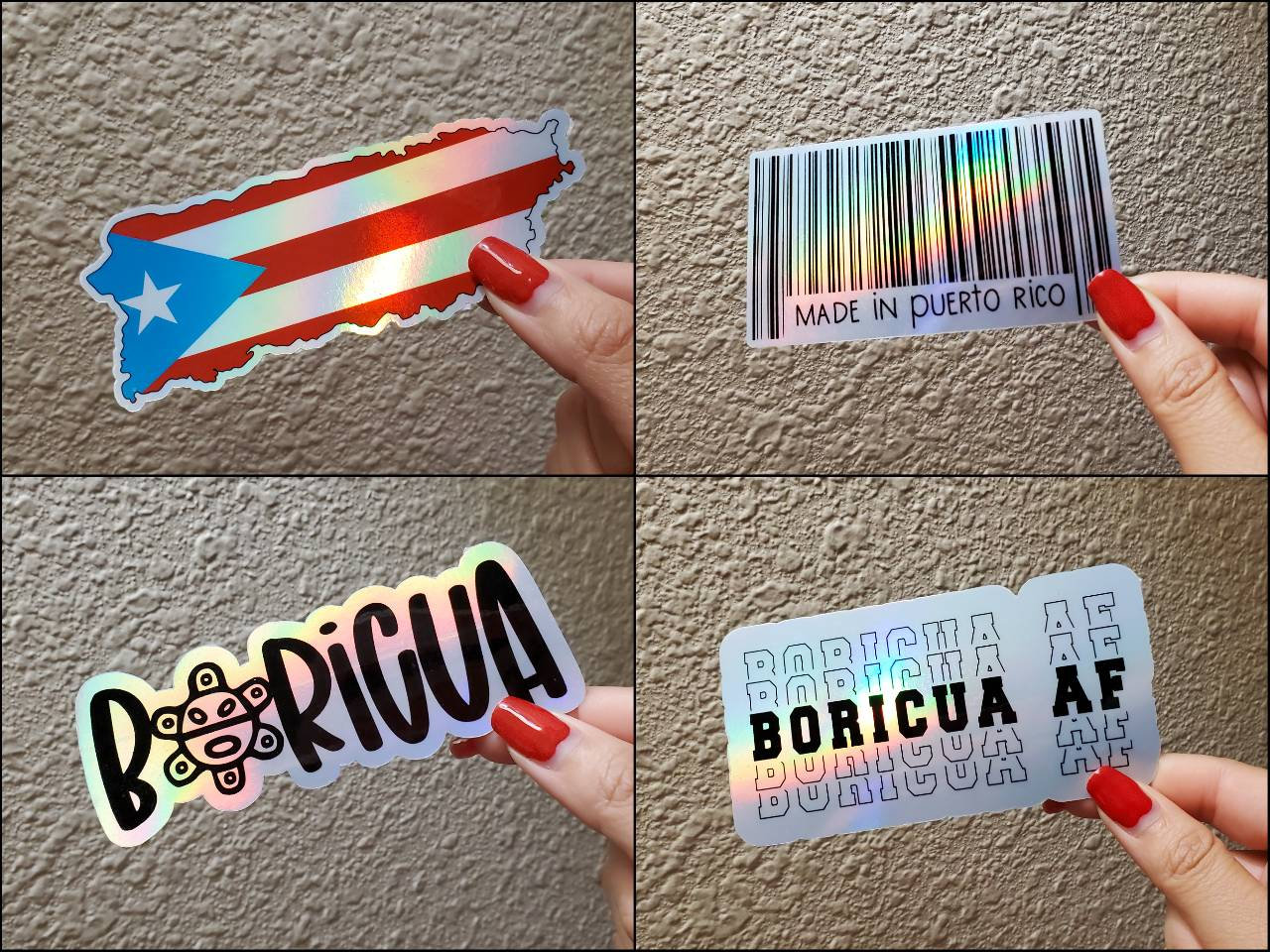 Holographic Boricua | Made in Puerto Rico | Boricua AF Stickers, Permanent Weatherproof for Laptops, Cellphones, Car Decals, Journal