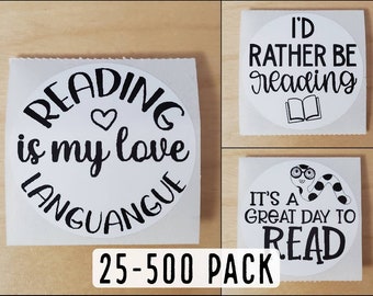 Book Lover,  I'd Rather be Reading, It's a Great Day to Read Envelope Seals, Stickers for Laptops, Phones, Tablets, Journals