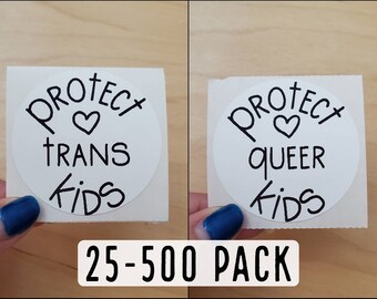 Protect Queer Kids Protect Trans Kids Trans Youth Envelope Seals, Stickers for Laptops, Phones, Tablets, Journals