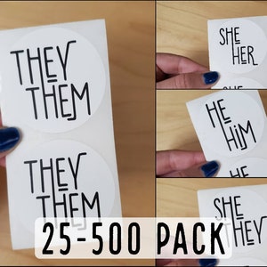 Preferred Pronouns She/Her, He/Him, They/Them, Gender Inclusive Envelope Seals, Stickers for Laptops, Phones, Tablets, Journals